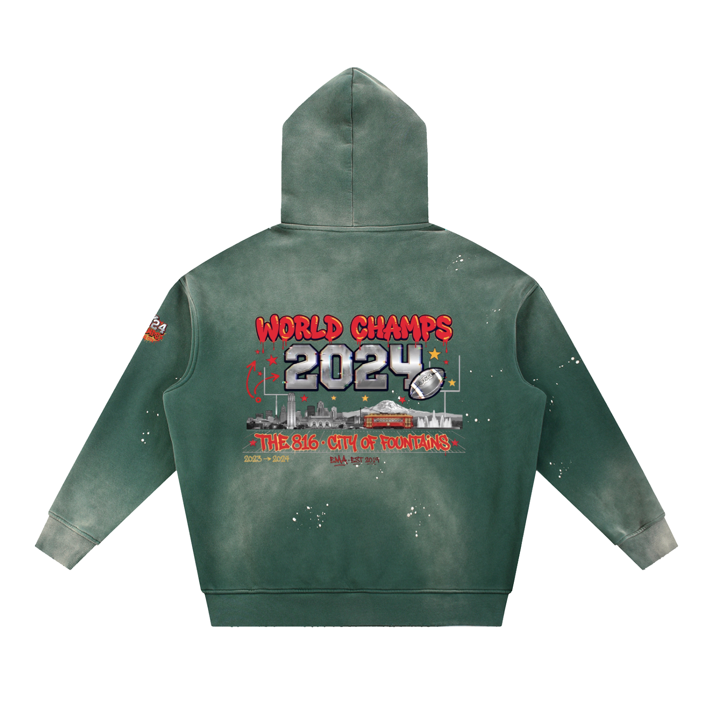 Kansas City Champs Hoodie  - Vintage Washed